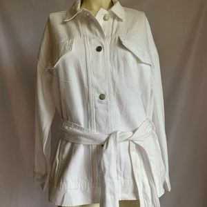 Banana republic white denim jacket sz M